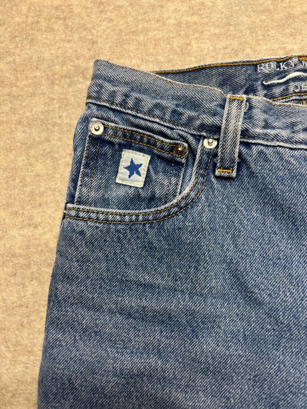 Vintage Rockies Slim Jeans Medium Wash Slim Straight Leg Extra Long 5 XLONG 90s - Picture 3 of 12